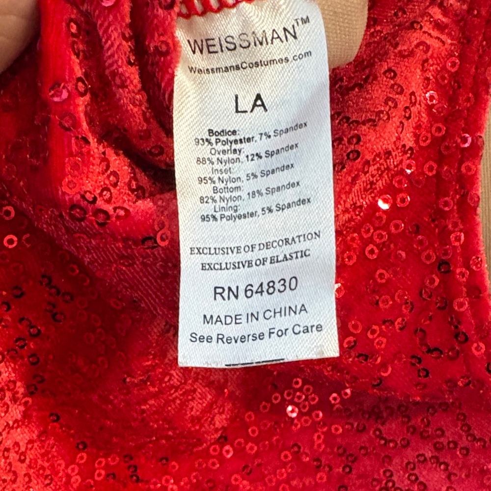 Weissman Dance Red Sequin dance costume - Picture 4 of 5